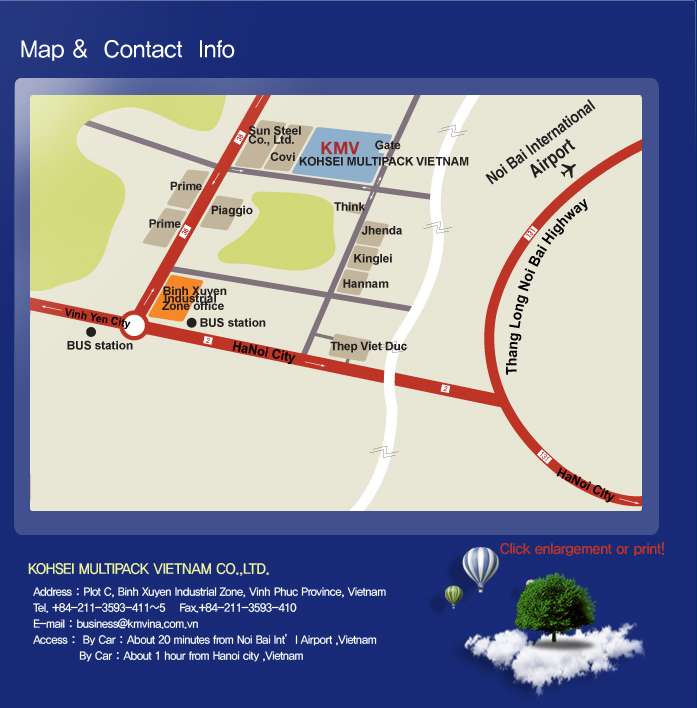 Map & Contact info to Kohsei Multipack Vietnam
